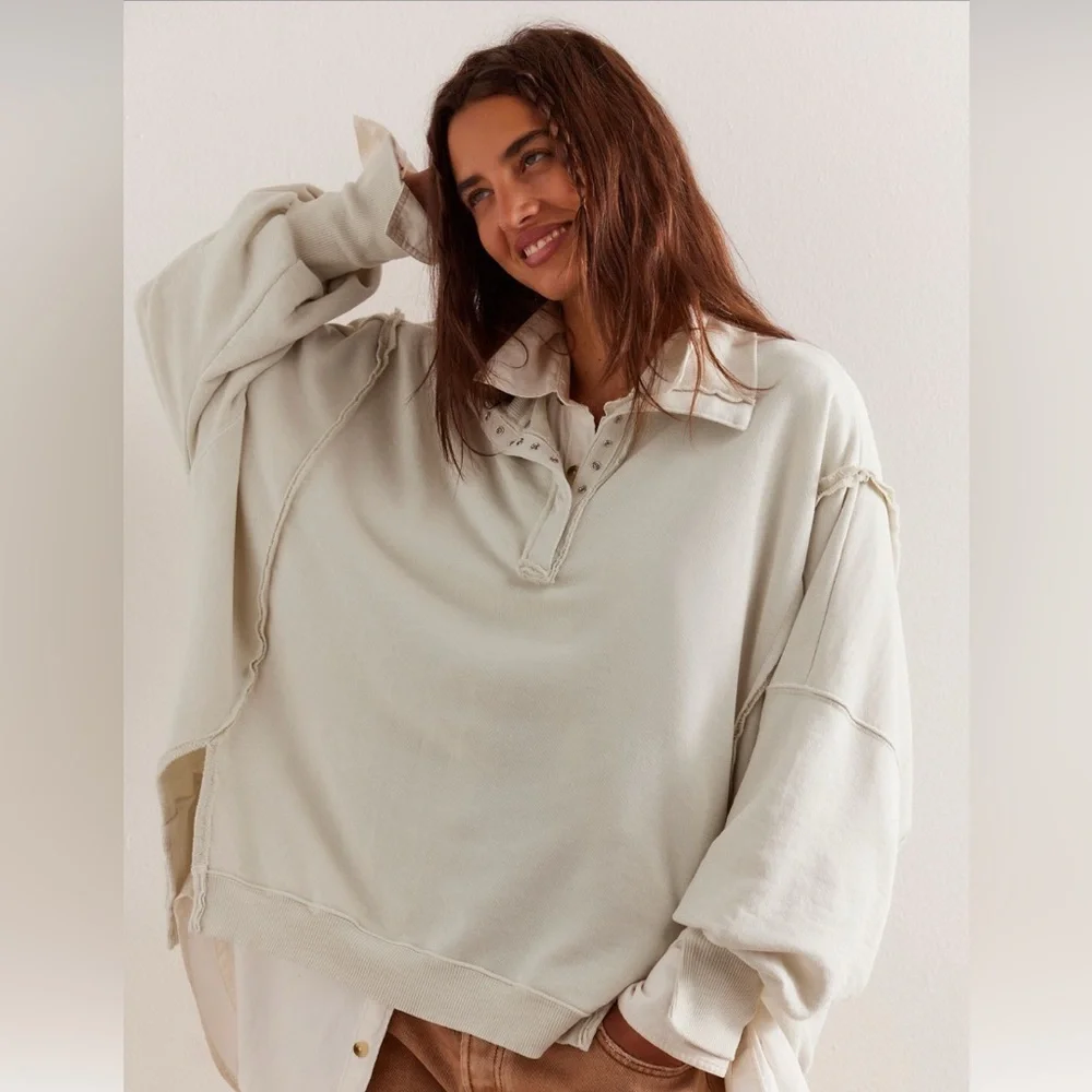 NWT FP We The Free Camden Henley Sweatshirt - Picture 2 of 4